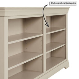The Furniture Market Wilmslow Dove Grey Painted Wide Low Double Bookcase - thumbnail 5