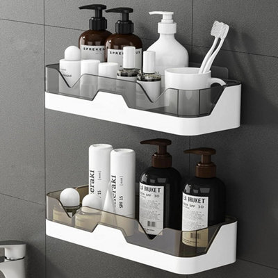Bathroom Shower Shelf Plastic No Drilling Organizer Storage Basket - image 1