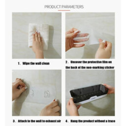 Bathroom Shower Shelf Plastic No Drilling Organizer Storage Basket - thumbnail 4