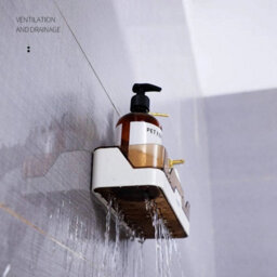Bathroom Shower Shelf Plastic No Drilling Organizer Storage Basket - thumbnail 5