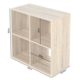 Jane - 2X2 Bookcase - Cube Storage Boxes (Oak) - thumbnail 6