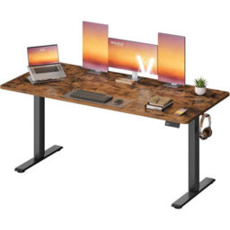Height Adjustable Standing Desk For Home Office, Electric Workstation With Memory Function, Rustic Brown - thumbnail 7