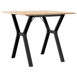 Berkfield Dining Table Y-Frame 90X90X75 Cm Solid Wood Pine And Steel - thumbnail 6
