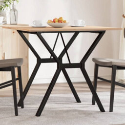 Berkfield Dining Table Y-Frame 90X90X75 Cm Solid Wood Pine And Steel - thumbnail 1
