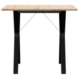 Berkfield Dining Table Y-Frame 90X90X75 Cm Solid Wood Pine And Steel - thumbnail 4
