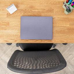 Domli Solid Oak Wood Home Office Computer Desk With Black Hairpin Legs - 1200mm X 600mm X 40mm - Modern Wooden Workstation Table - thumbnail 2