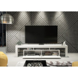 Creative Furniture Nova Tv Unit 200Cm - White With Gloss Doors - thumbnail 3