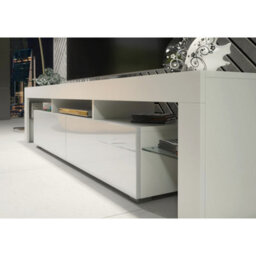 Creative Furniture Nova Tv Unit 200Cm - White With Gloss Doors - thumbnail 4