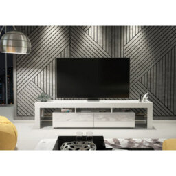 Creative Furniture Nova Tv Unit 200Cm - White With Gloss Doors - thumbnail 2