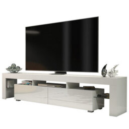 Creative Furniture Nova Tv Unit 200Cm - White With Gloss Doors - thumbnail 8