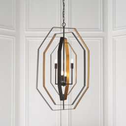 Luminosa Lighting Luminosa Macerata 4 Light Ceiling Pendant Aged Bronze Effect & Antique Gold Paint - thumbnail 2