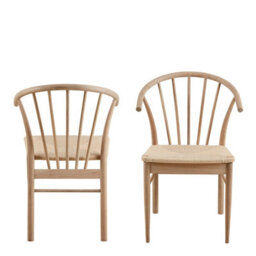 Wyld Haus Set Of 2 Buenos Aires White Oak Dining Chairs With Woven Seat - thumbnail 3