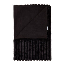 Catherine Lansfield Cosy Ribbed Faux Fur Blanket Throw Black - thumbnail 5