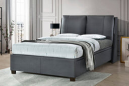Save On Goods UK 5Ft King Size Faux Leather Grey Ottoman Liftup Storage Pillow Back Padded Bed Frame Bedstead - thumbnail 3