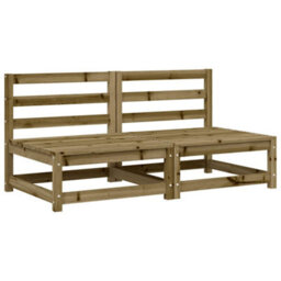 Berkfield Garden Sofas Armless 2 Pcs 70X70X67 Cm Impregnated Wood Pine - thumbnail 2