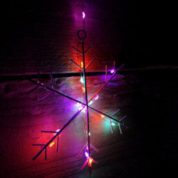 Samuel Alexander 1.3M X 1.2M Light Up Snowflake Christmas Curtain Lights With 390 Rainbow & Orange Twinkling Leds - thumbnail 2
