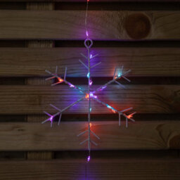 Samuel Alexander 1.3M X 1.2M Light Up Snowflake Christmas Curtain Lights With 390 Rainbow & Orange Twinkling Leds - thumbnail 7