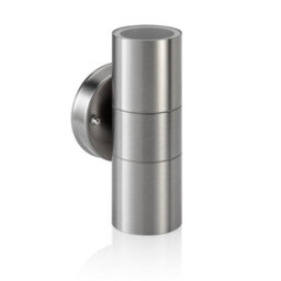 Auraglow Stainless Steel Up & Down Outdoor Wall Light - Warm White - thumbnail 4