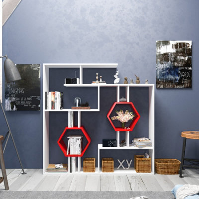 Decorotika Tamara Bookcase White Red - image 1