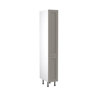 Kitchen Kit Larder Tall Unit With Pull Out Storage 300mm W/ Shaker Cabinet Door - Ultra Matt Dust Grey - image 1