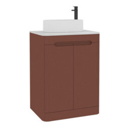 Royal Bathrooms Venice 600mm Terracotta Clay Freestanding Bathroom Countertop Vanity Unit 2 Door With Peak Basin - thumbnail 7