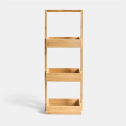 Bamboo Bathroom Caddy 3 Tier Freestanding Shower Storage Organiser - thumbnail 1
