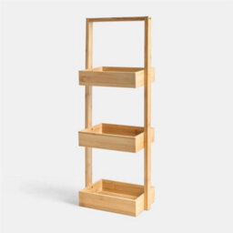 Bamboo Bathroom Caddy 3 Tier Freestanding Shower Storage Organiser - thumbnail 5