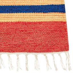Beliani Kilim Handwoven Multicolour Cotton Rug 80 X 150 Cm Reversible With Tassels - thumbnail 3