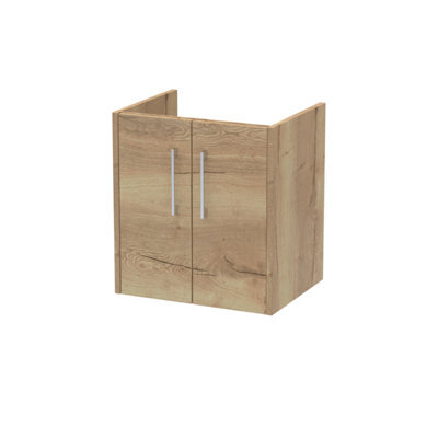 Hudson Reed Juno 500mm Wall Hung 2-Door Unit-Autumn Oak - image 1