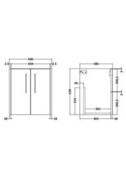 Hudson Reed Juno 500mm Wall Hung 2-Door Unit-Autumn Oak - thumbnail 2