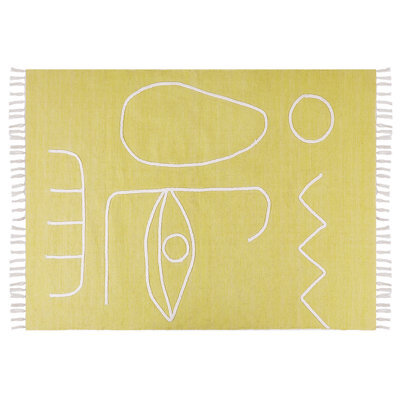 Beliani Outdoor Rug Yavu Yellow 140 X 200 Cm - image 1