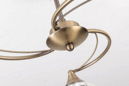 Harper Living 3 Light Semi-Flush Ceiling Light, Antique Brass Finish, Clear Glass Shades, G9 Bulb Cap - thumbnail 4
