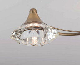 Harper Living 3 Light Semi-Flush Ceiling Light, Antique Brass Finish, Clear Glass Shades, G9 Bulb Cap - thumbnail 5