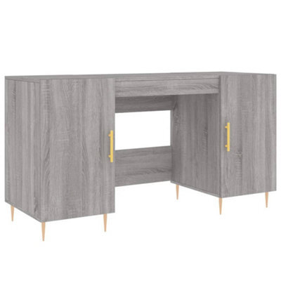Berkfield Industrial Desk Grey Sonoma 140X50X75 Cm Engineered Wood