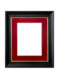 Frames By Post Scandi Black With Crackle Gold Frame With Red Mount For Image Size 10 X 4 Inch