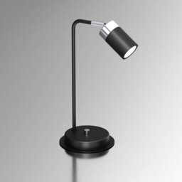 Milagro Joker Hand Made Designer Table Lamp In Matt Black And Chrome - thumbnail 2