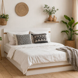Wyld Haus Foxwhisk King Size (5Ft) Lift-Up Bed In White Gloss And Oak - thumbnail 1