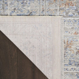Grey Gold Floral Bordered Traditional Rug For Dining Room Bedroom & Living Room-66Cm X 160Cm - thumbnail 8