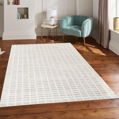 Mabel Modern Contemporary Living Room Area Rug - Abstract Seamless Geometric Design Stone-Grid 160X230 Cm - image 1