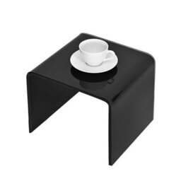 Nest Of 3 Bent Glass Coffee Table Modern Nesting Side Table For Living Room  Black - thumbnail 4