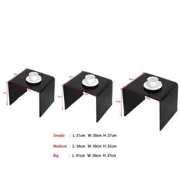 Nest Of 3 Bent Glass Coffee Table Modern Nesting Side Table For Living Room  Black - thumbnail 2
