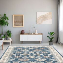 Silk Road Blue Traditional Large Rug, (L)230.3Cm X (W)160Cm - thumbnail 2