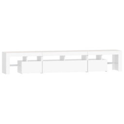 Berkfield Tv Cabinet With Led Lights White 230X36.5X40 Cm - thumbnail 8
