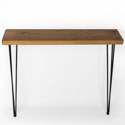 Toolty Rustic Handmade Console Table, Wall Mounted, 130Cm X 22.5Cm , Medium Oak, 86.5Cm Legs, Handcrafted Vintage Style - thumbnail 3