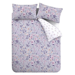 Catherine Lansfield Bedding Isadora Floral Reversible Duvet Cover Set With Pillowcase Lilac - thumbnail 5