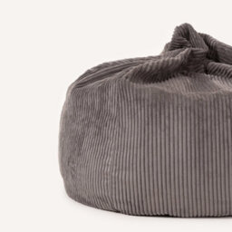 icon Kingston Cord Adults Bean Bag Chair And Pouffe, Ready Filled Beanbag And Footstool Charcoal Grey - thumbnail 6