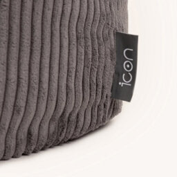 icon Kingston Cord Adults Bean Bag Chair And Pouffe, Ready Filled Beanbag And Footstool Charcoal Grey - thumbnail 7