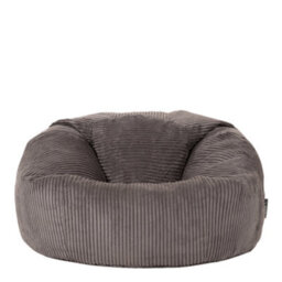 icon Kingston Cord Adults Bean Bag Chair And Pouffe, Ready Filled Beanbag And Footstool Charcoal Grey - thumbnail 4