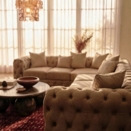 Sofaya Monaco Chesterfield 6 Seater Chaise Sofa Mink Velvet L Shaped Corner Chaise- Left Hand Deep Buttoned Upholstery Couch Lounge - thumbnail 4