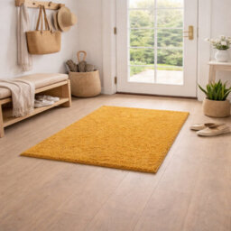 Uetian Gold Shaggy Rug 60X110 Cm Compact 5Cm Dense Pile Rug For Doorway Bedside - thumbnail 5